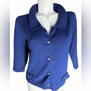 Roman Stripe Vintage Navy Blue Cardigan